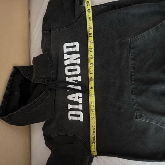 Diamond Supply Co. Drexel Faded Black Wash Spellout Logo Pullover Hoodie Size S - Picture 6 of 11